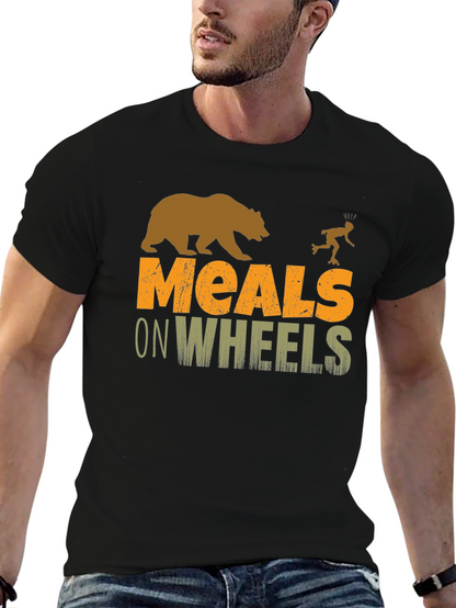 Meals on Wheels Bear Humor Graphic T-Shirt