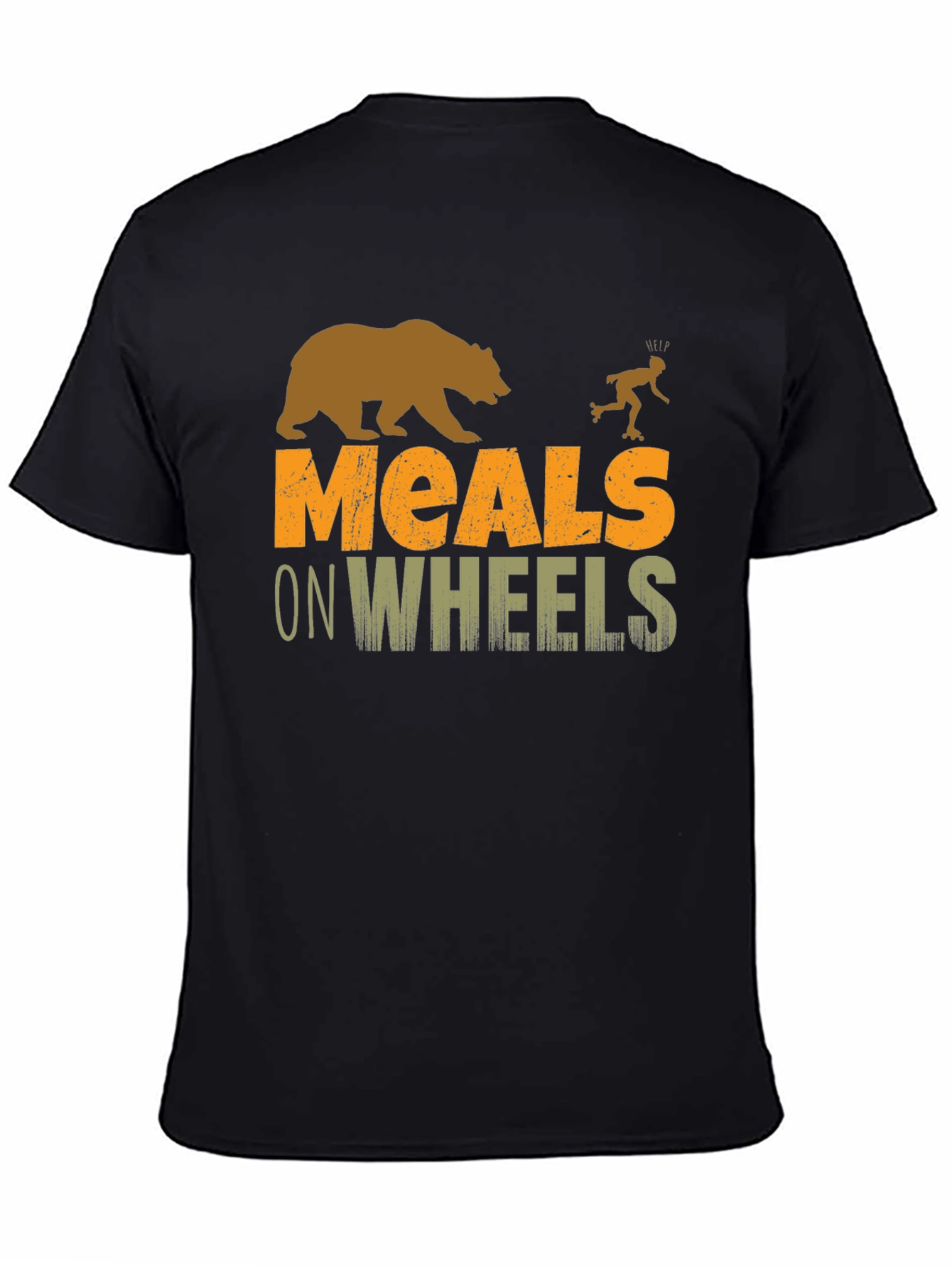 Meals on Wheels Bear Humor Graphic T-Shirt