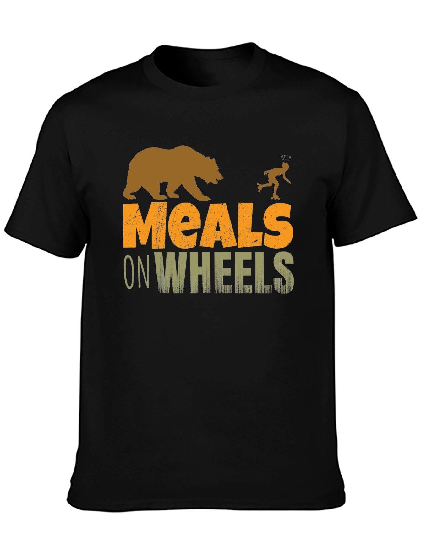 Meals on Wheels Bear Humor Graphic T-Shirt