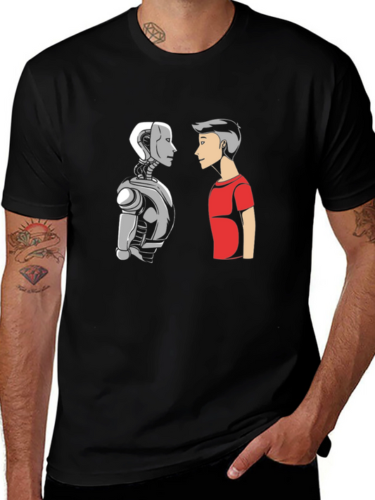 Robot vs Human Graphic T-Shirt