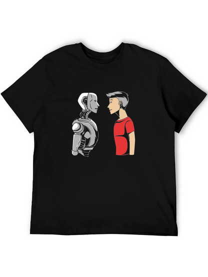 Robot vs Human Graphic T-Shirt