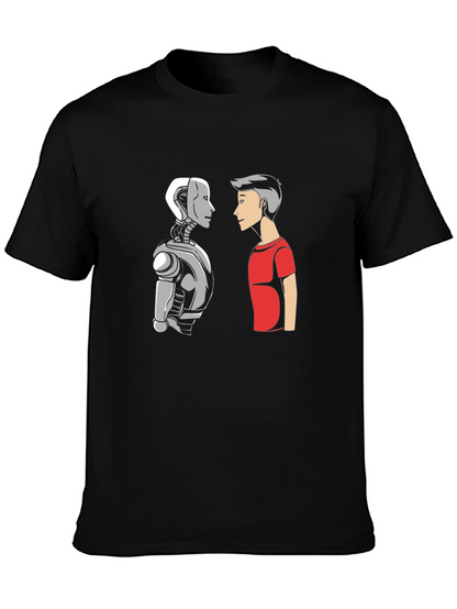 Robot vs Human Graphic T-Shirt