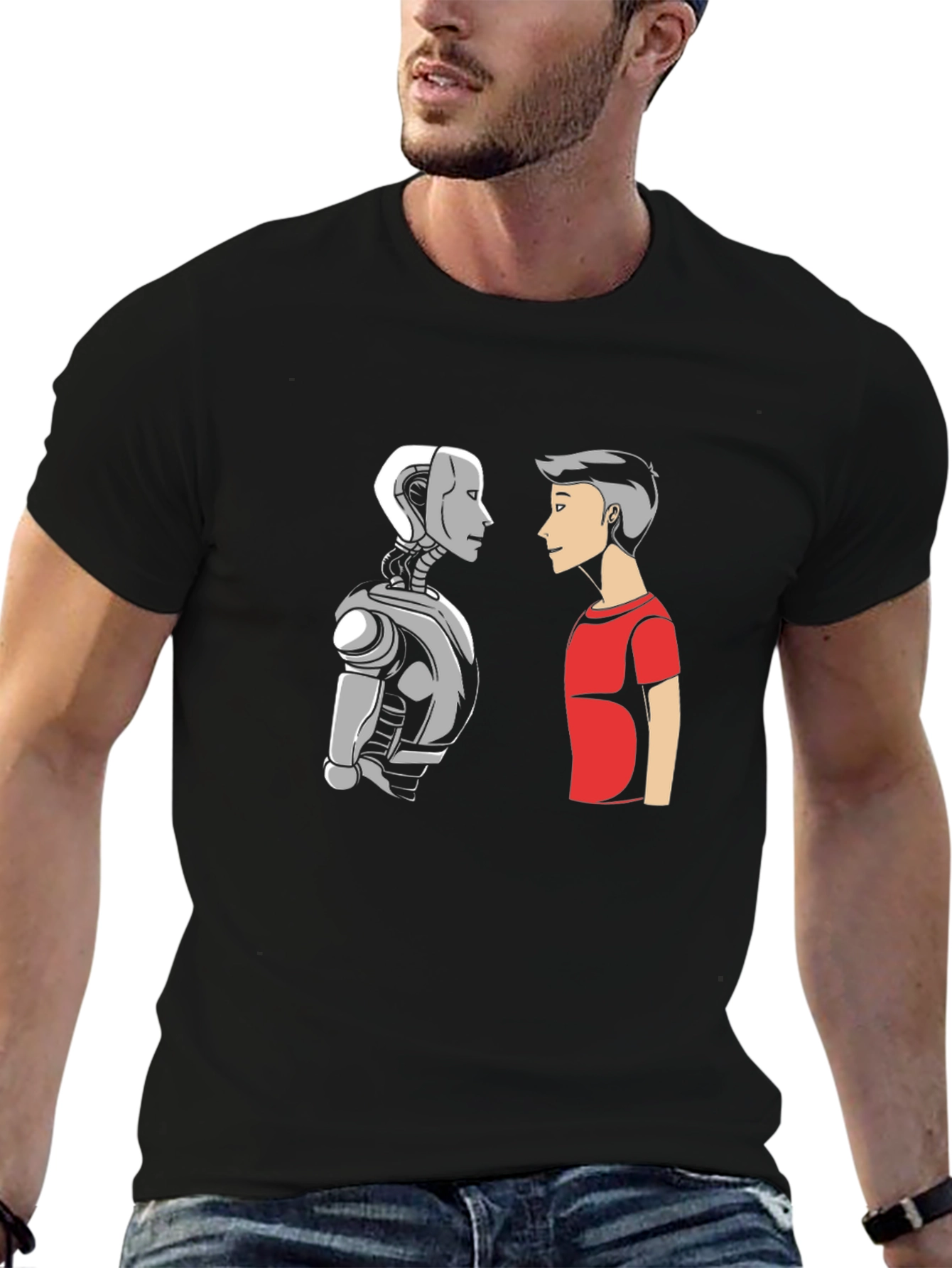 Robot vs Human Graphic T-Shirt