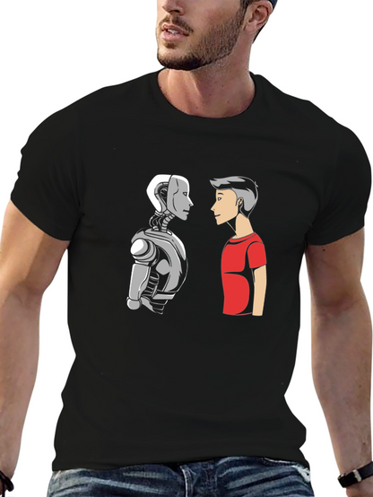 Robot vs Human Graphic T-Shirt