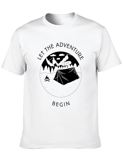 Let the Adventure Begin Black Graphic T-Shirt
