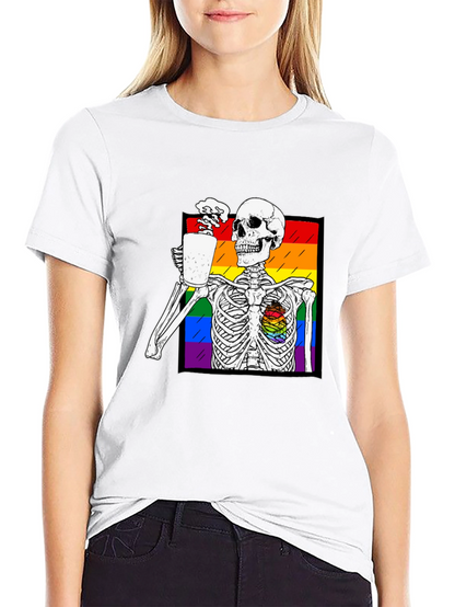 Rainbow Skeleton Coffee T-Shirt