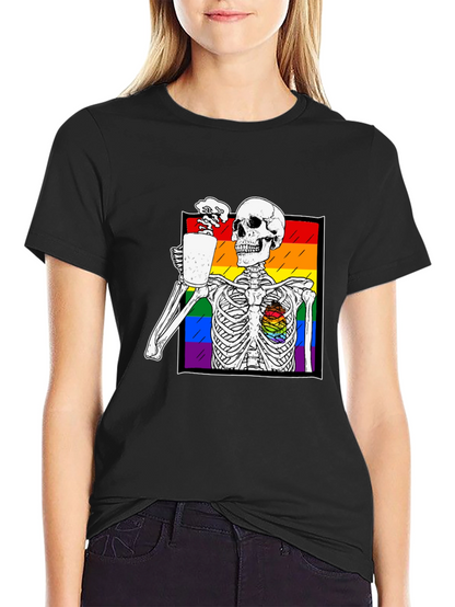 Rainbow Skeleton Coffee T-Shirt