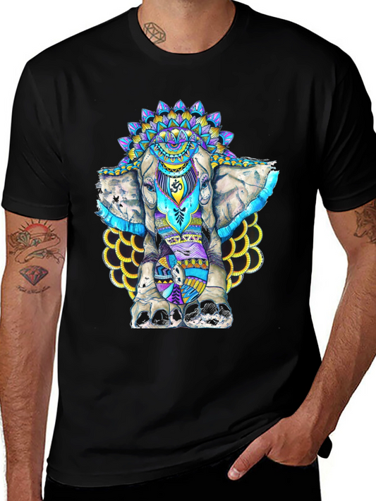 Elephant Mandala Graphic T-Shirt - Spiritual Style