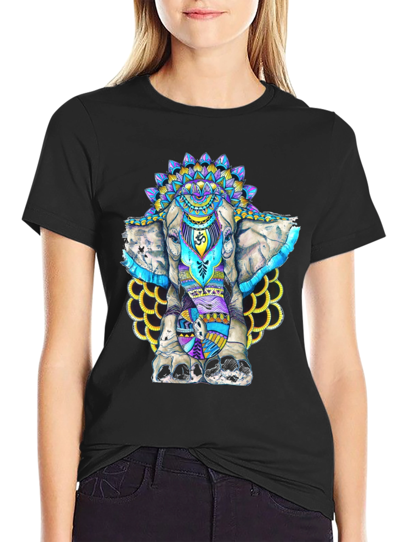 Elephant Mandala Graphic T-Shirt - Spiritual Style