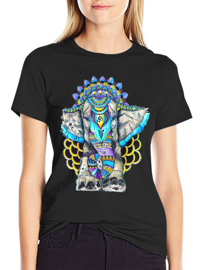 Elephant Mandala Graphic T-Shirt - Spiritual Style