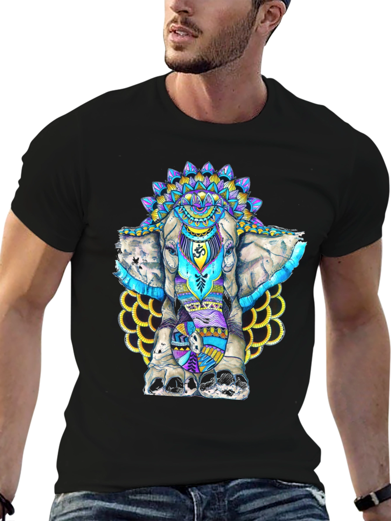Elephant Mandala Graphic T-Shirt - Spiritual Style