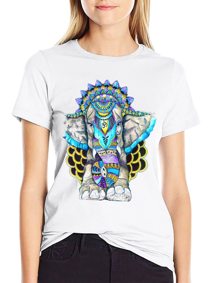 Elephant Mandala Graphic T-Shirt - Spiritual Style