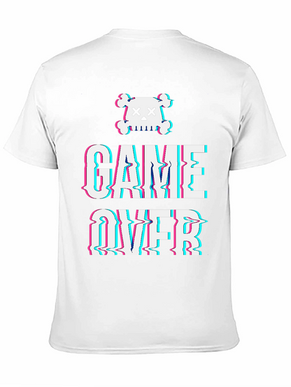 Game Over Skull Graphic Tee - Black