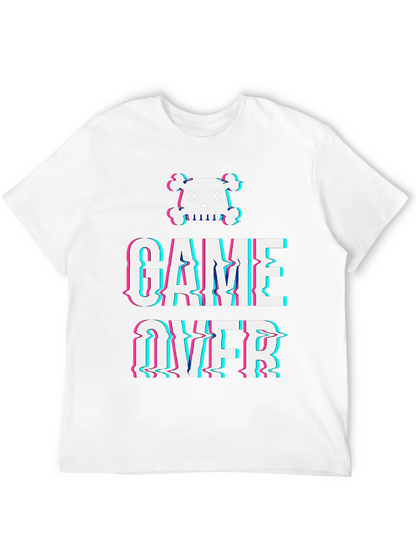 Game Over Skull Graphic Tee - Black