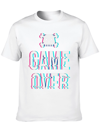 Game Over Skull Graphic Tee - Black