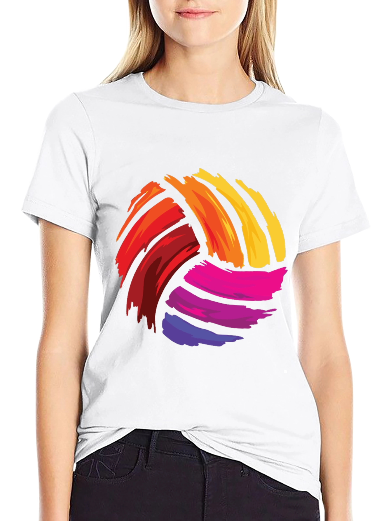 Colorful Volleyball Graphic Tee