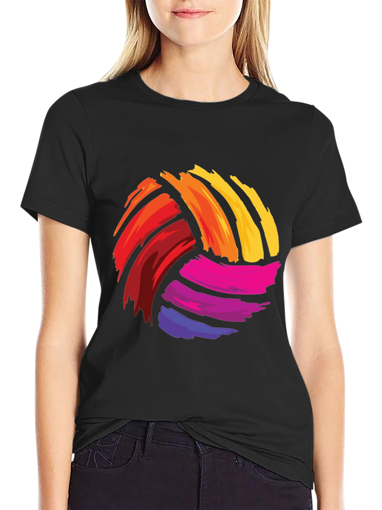 Colorful Volleyball Graphic Tee