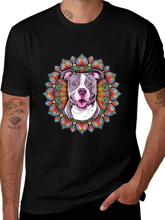 Pitbull Mandala Graphic Tee - Stylish Dog Lover Shirt