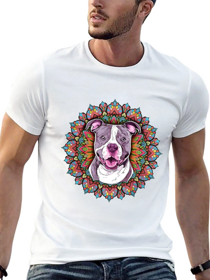 Pitbull Mandala Graphic Tee - Stylish Dog Lover Shirt