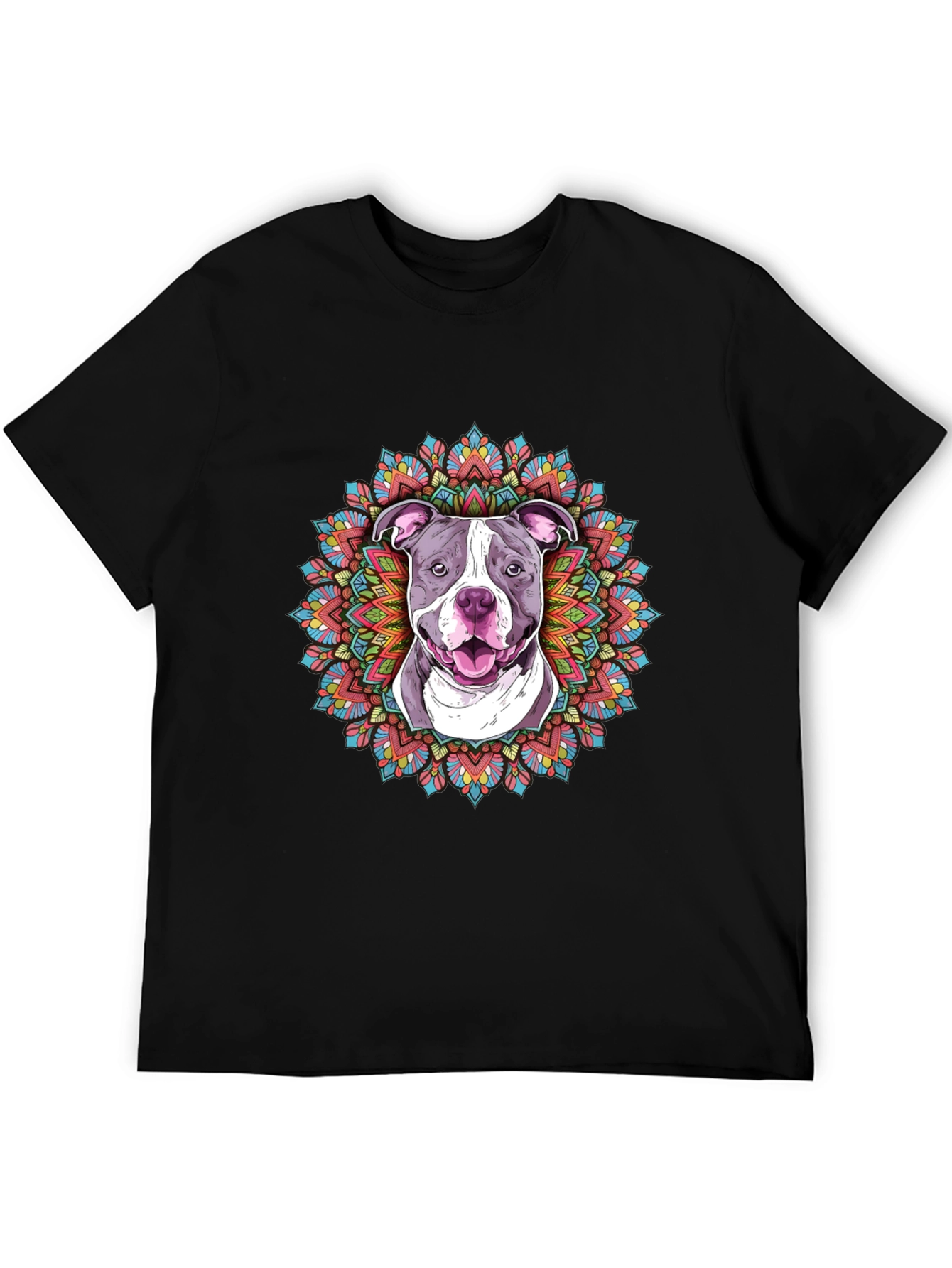 Pitbull Mandala Graphic Tee - Stylish Dog Lover Shirt