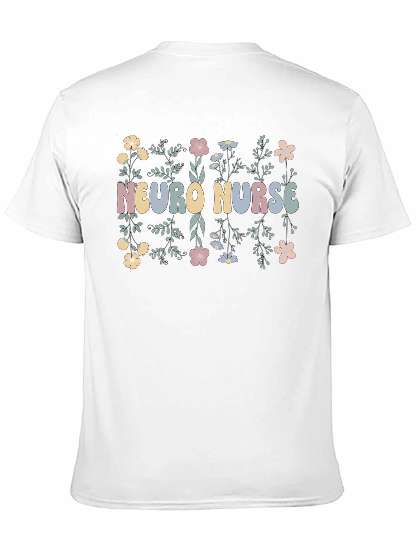 Neuro Nurse Floral T-Shirt - Black Cotton Tee