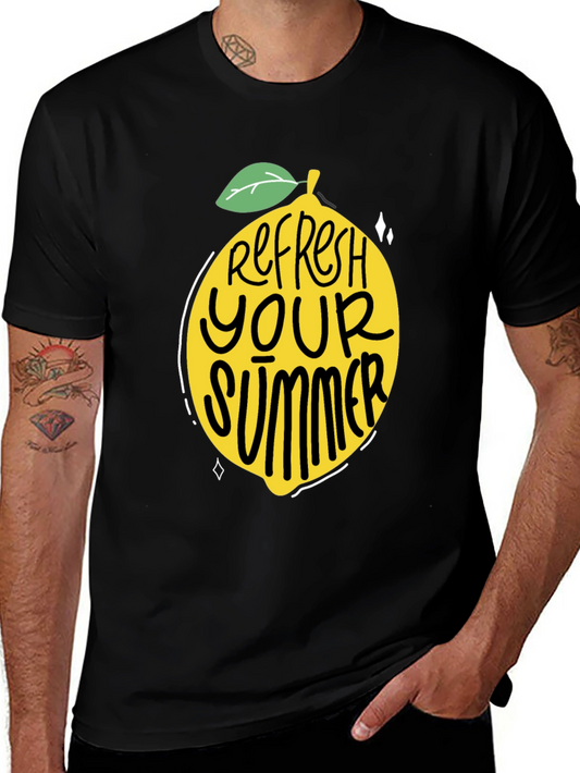 Refresh Your Summer Black Graphic Tee