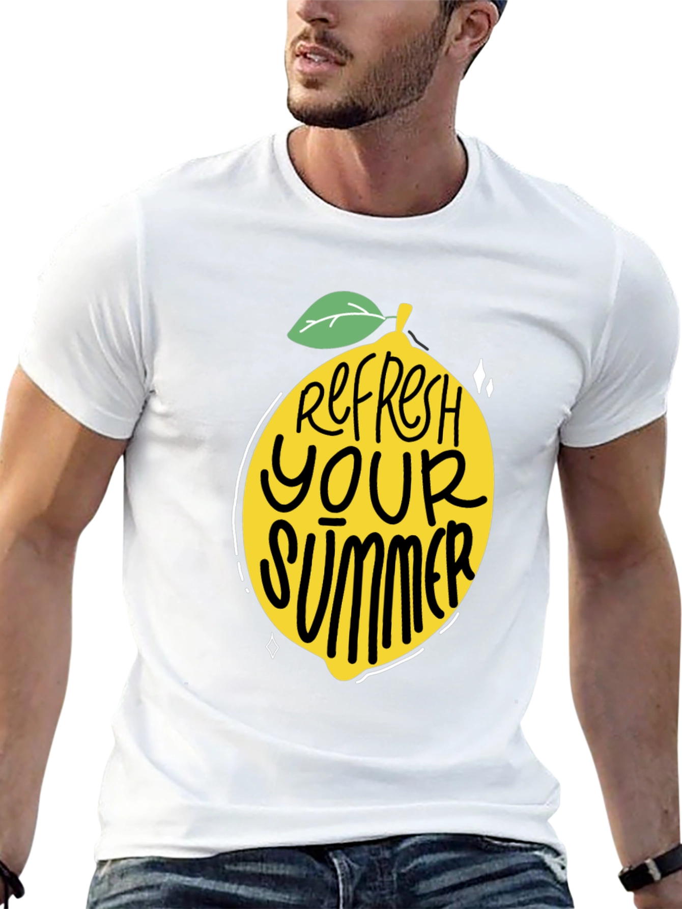 Refresh Your Summer Black Graphic Tee
