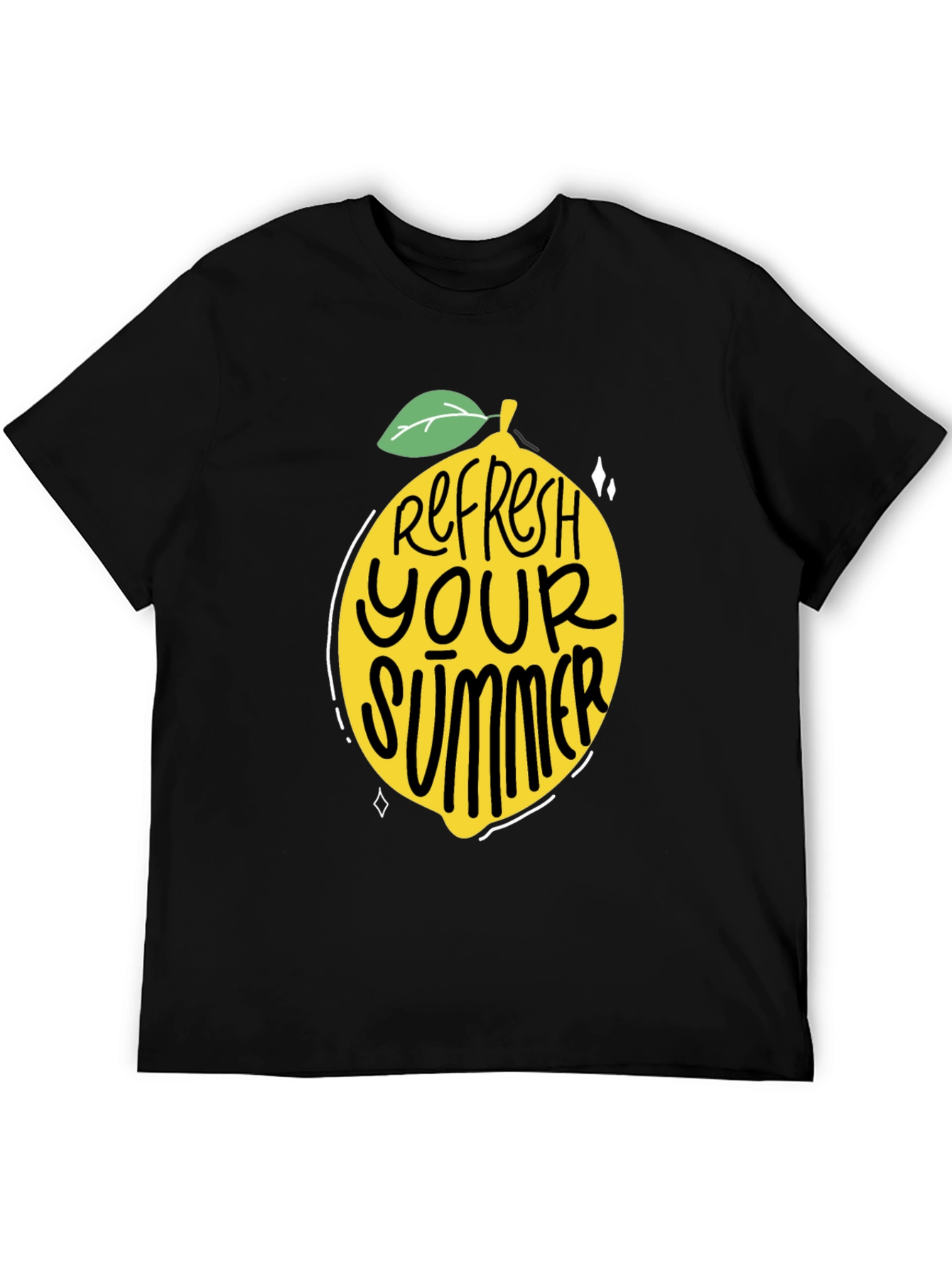 Refresh Your Summer Black Graphic Tee