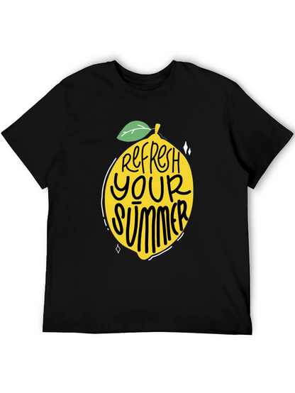 Refresh Your Summer Black Graphic Tee