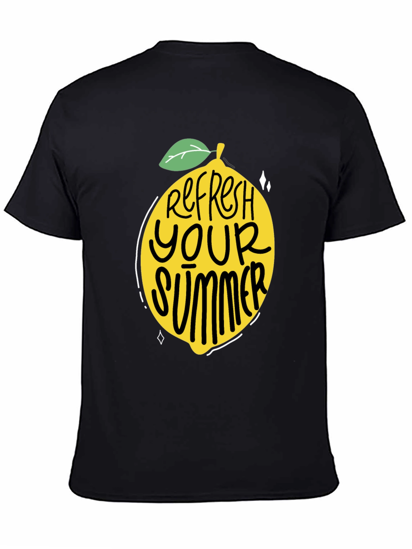 Refresh Your Summer Black Graphic Tee