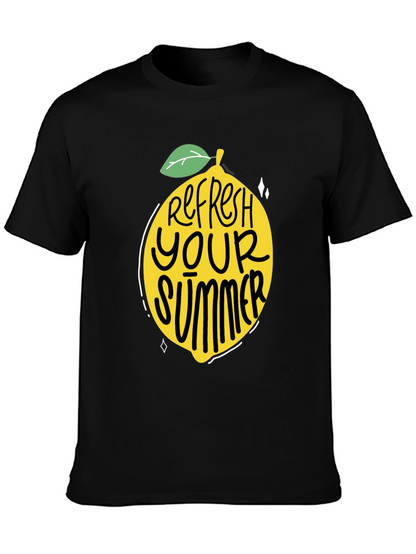Refresh Your Summer Black Graphic Tee