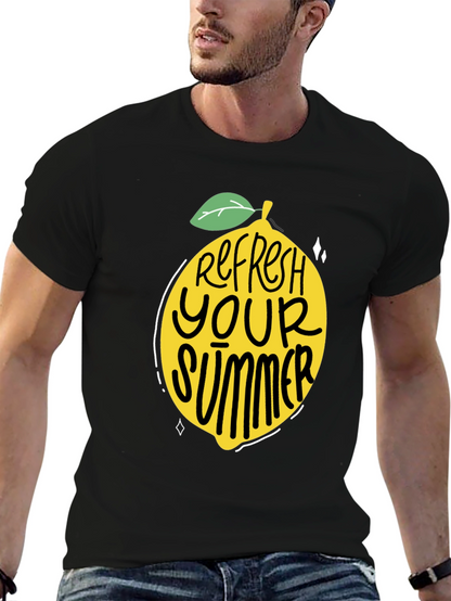 Refresh Your Summer Black Graphic Tee