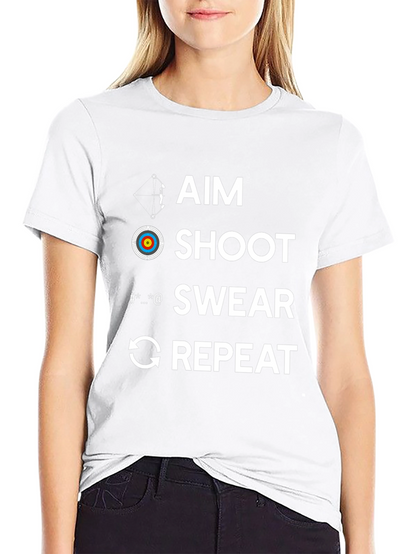 Aim Shoot Swear Repeat Archery T-Shirt