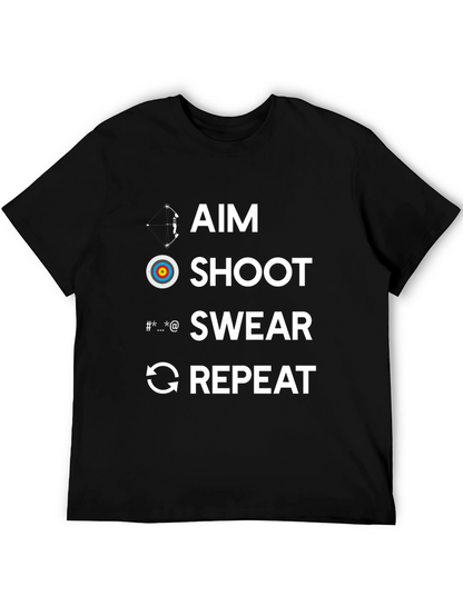 Aim Shoot Swear Repeat Archery T-Shirt