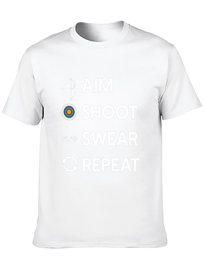 Aim Shoot Swear Repeat Archery T-Shirt
