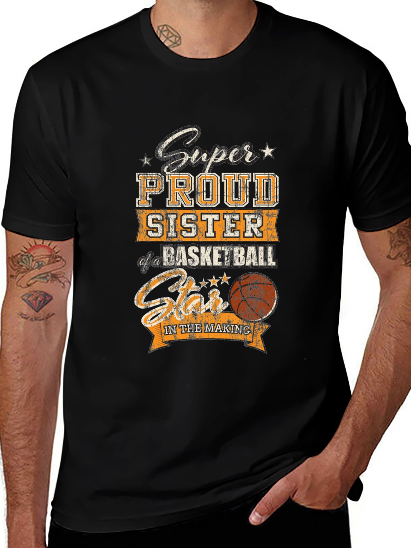 Proud Sister Basketball Star T-Shirt