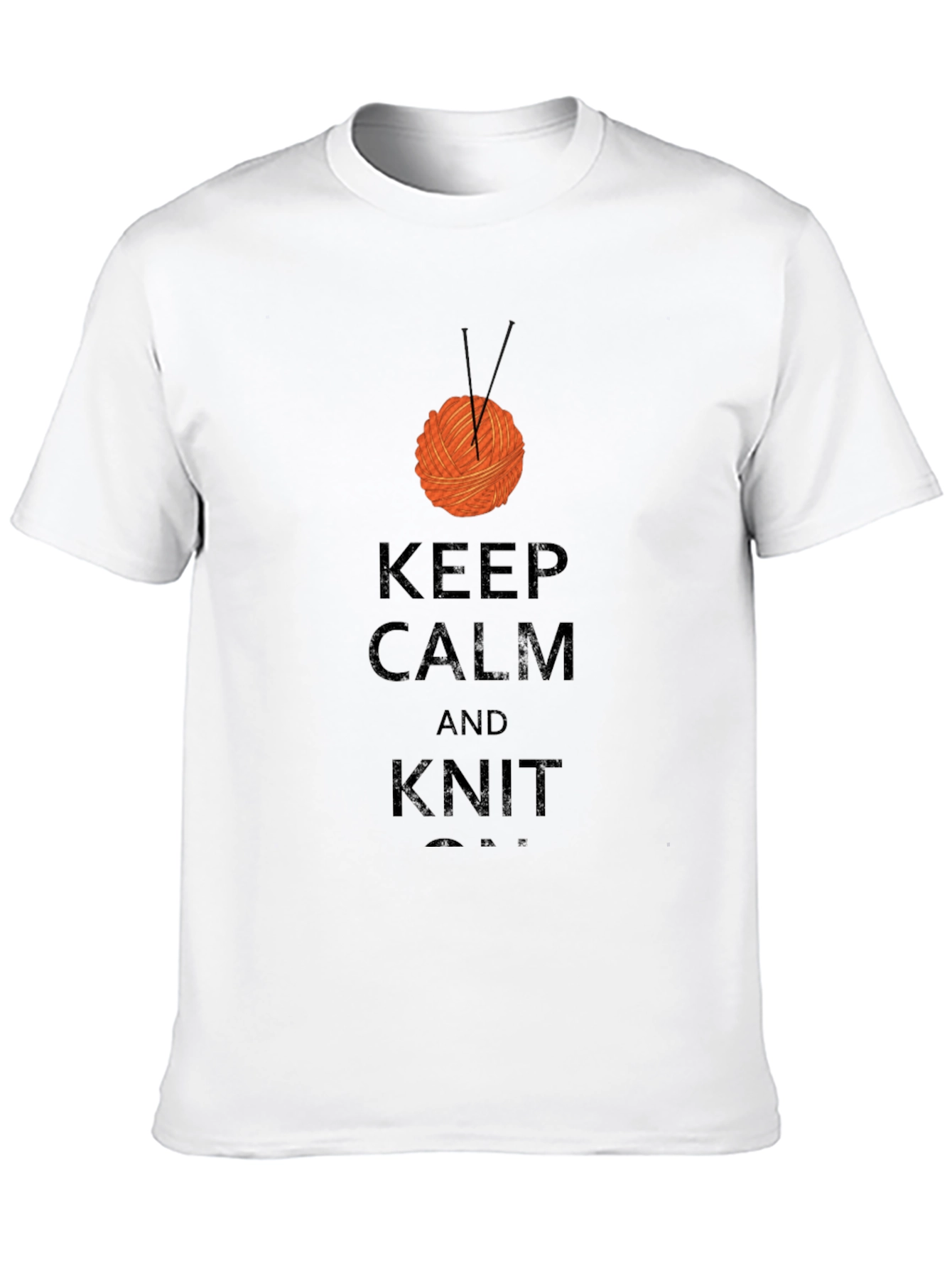 Keep Calm & Knit On Black Cotton Tee