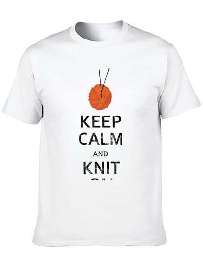 Keep Calm & Knit On Black Cotton Tee