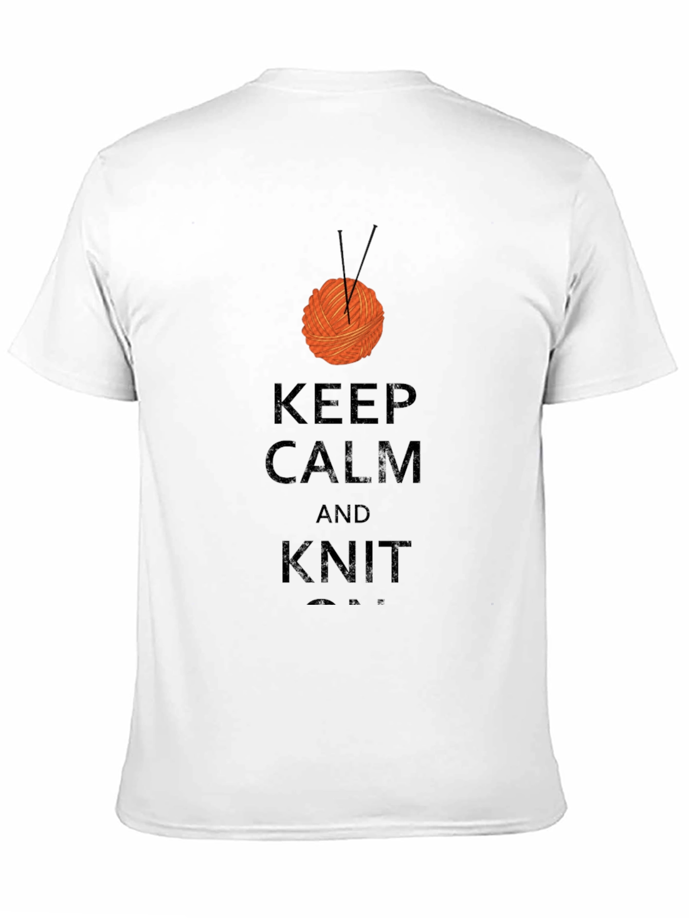Keep Calm & Knit On Black Cotton Tee
