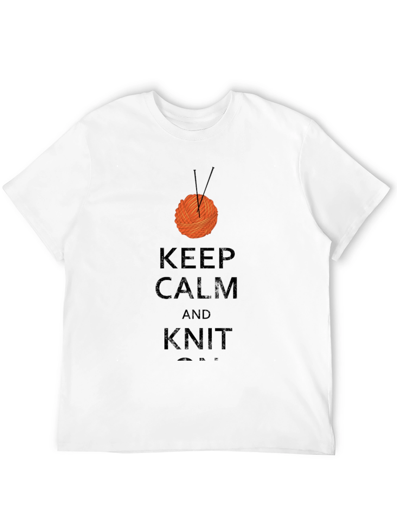 Keep Calm & Knit On Black Cotton Tee