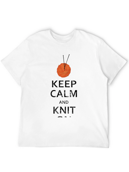 Keep Calm & Knit On Black Cotton Tee