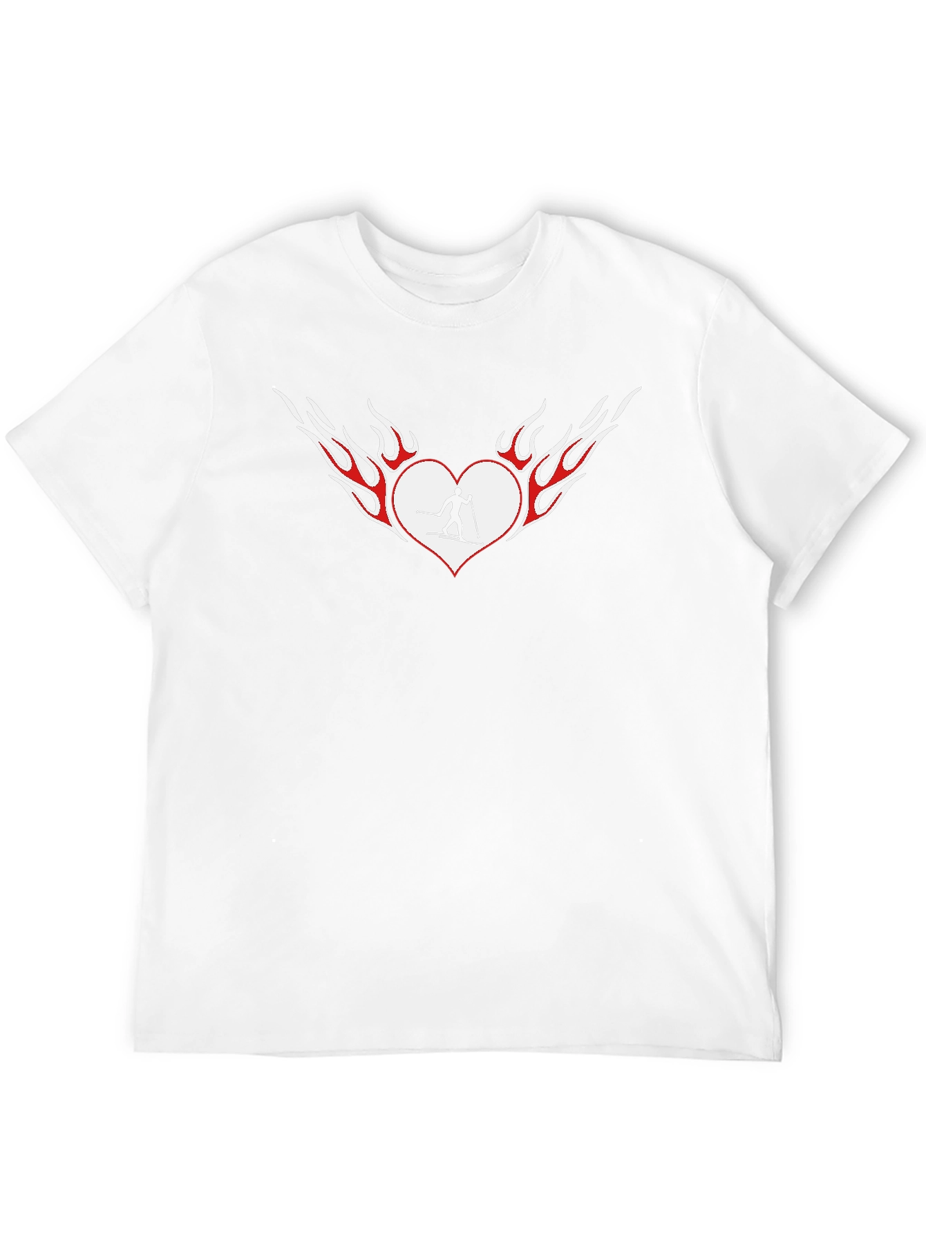 Fiery Heart Skiing T-Shirt - Black