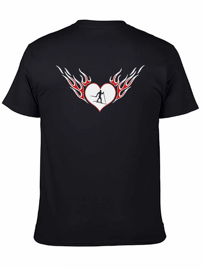 Fiery Heart Skiing T-Shirt - Black