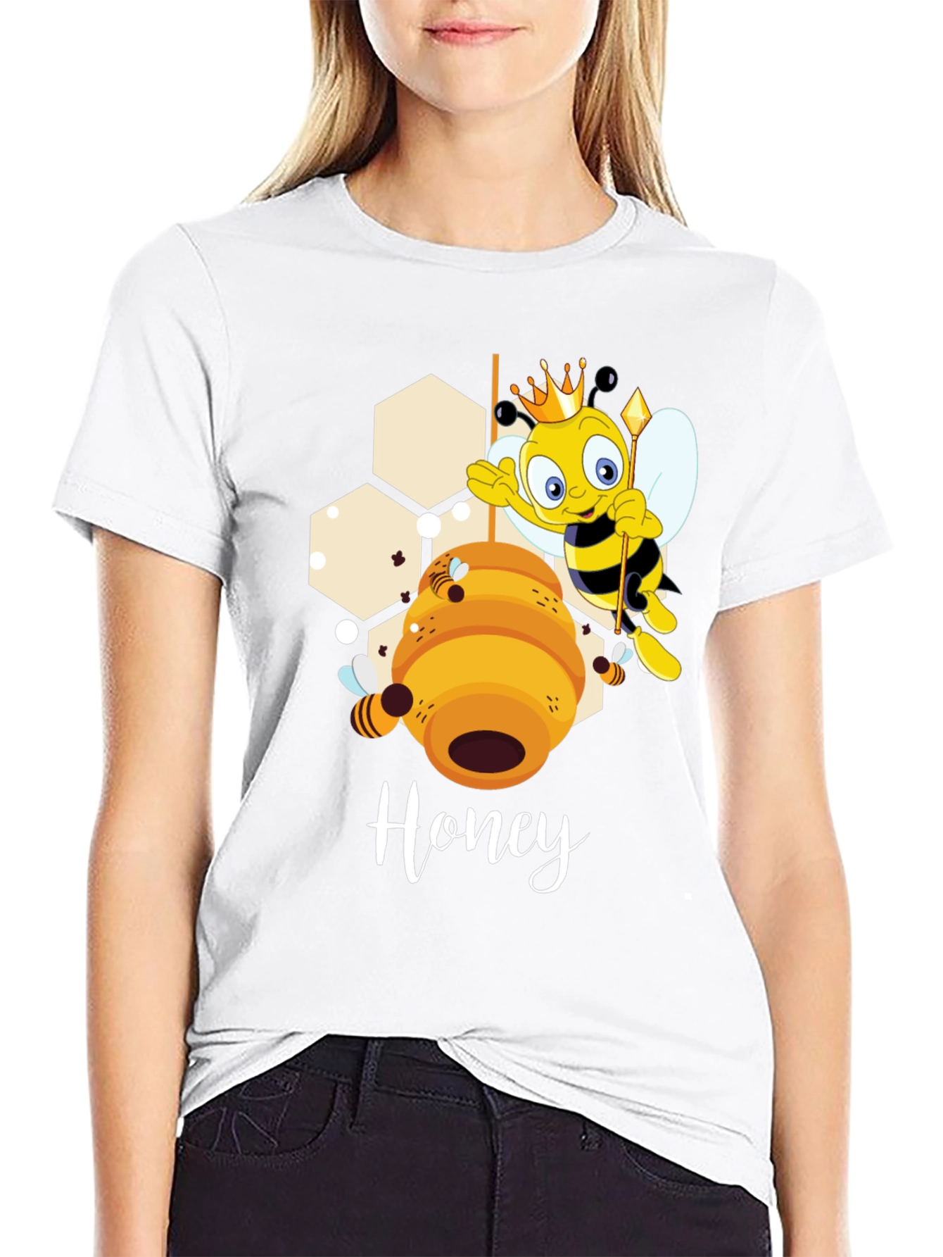 Honey Bee Cartoon Graphic T-Shirt