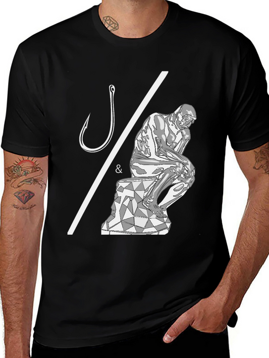 Philosophical Fishing T-Shirt - Hooked on Thinking