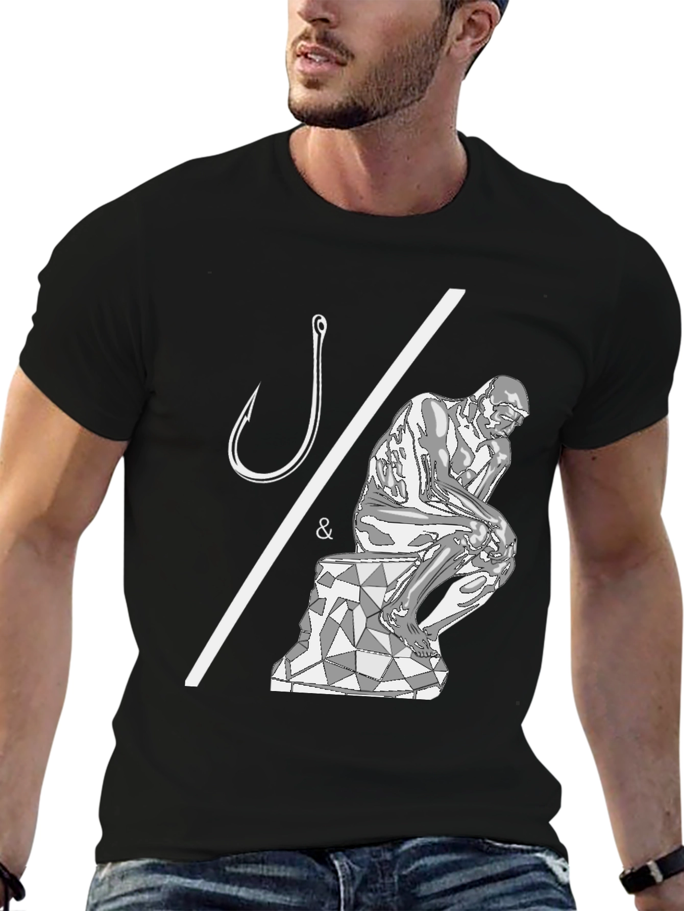 Philosophical Fishing T-Shirt - Hooked on Thinking