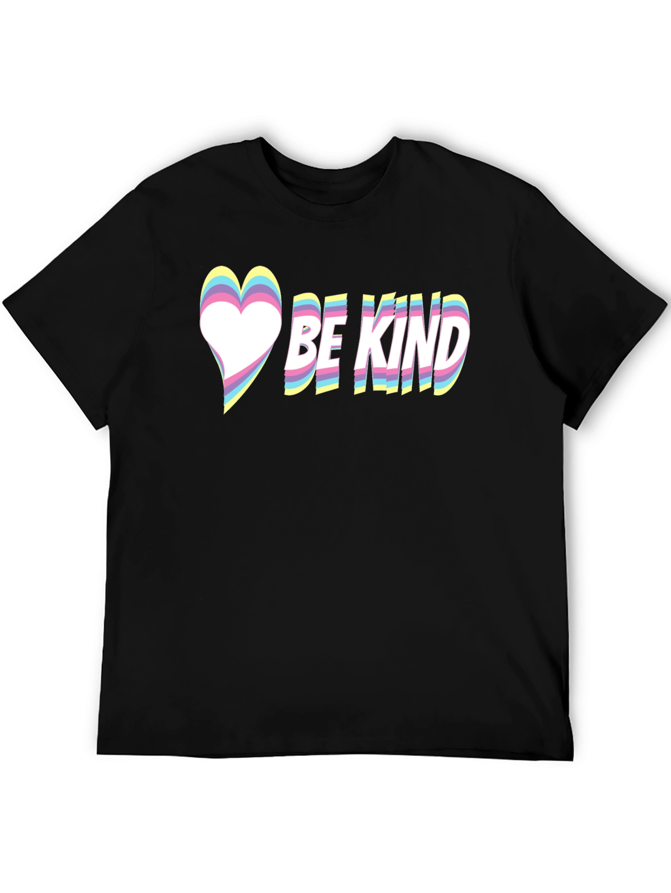 Be Kind Heart Graphic Tee - Black Casual T-Shirt