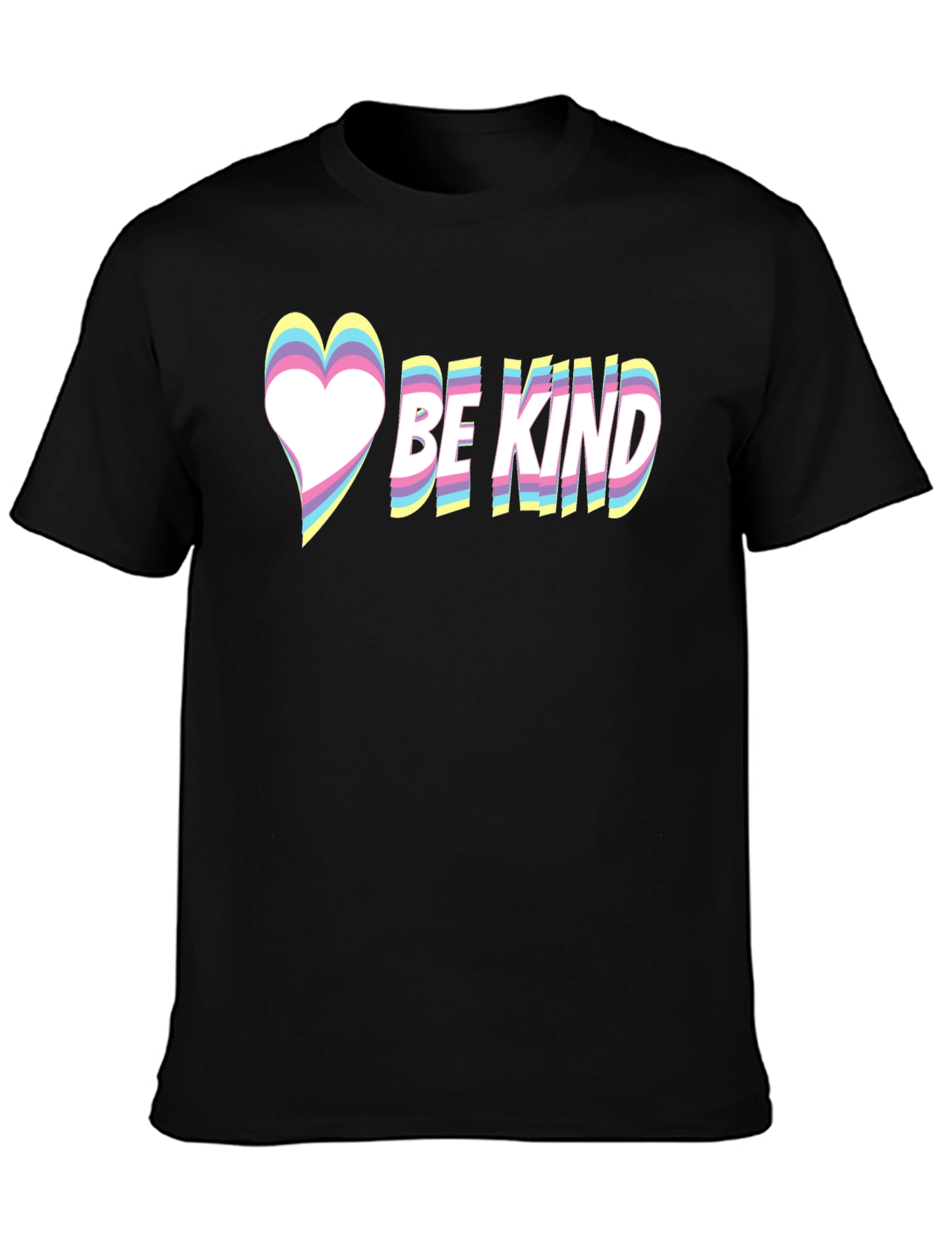 Be Kind Heart Graphic Tee - Black Casual T-Shirt