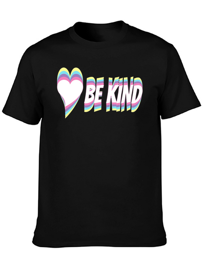 Be Kind Heart Graphic Tee - Black Casual T-Shirt