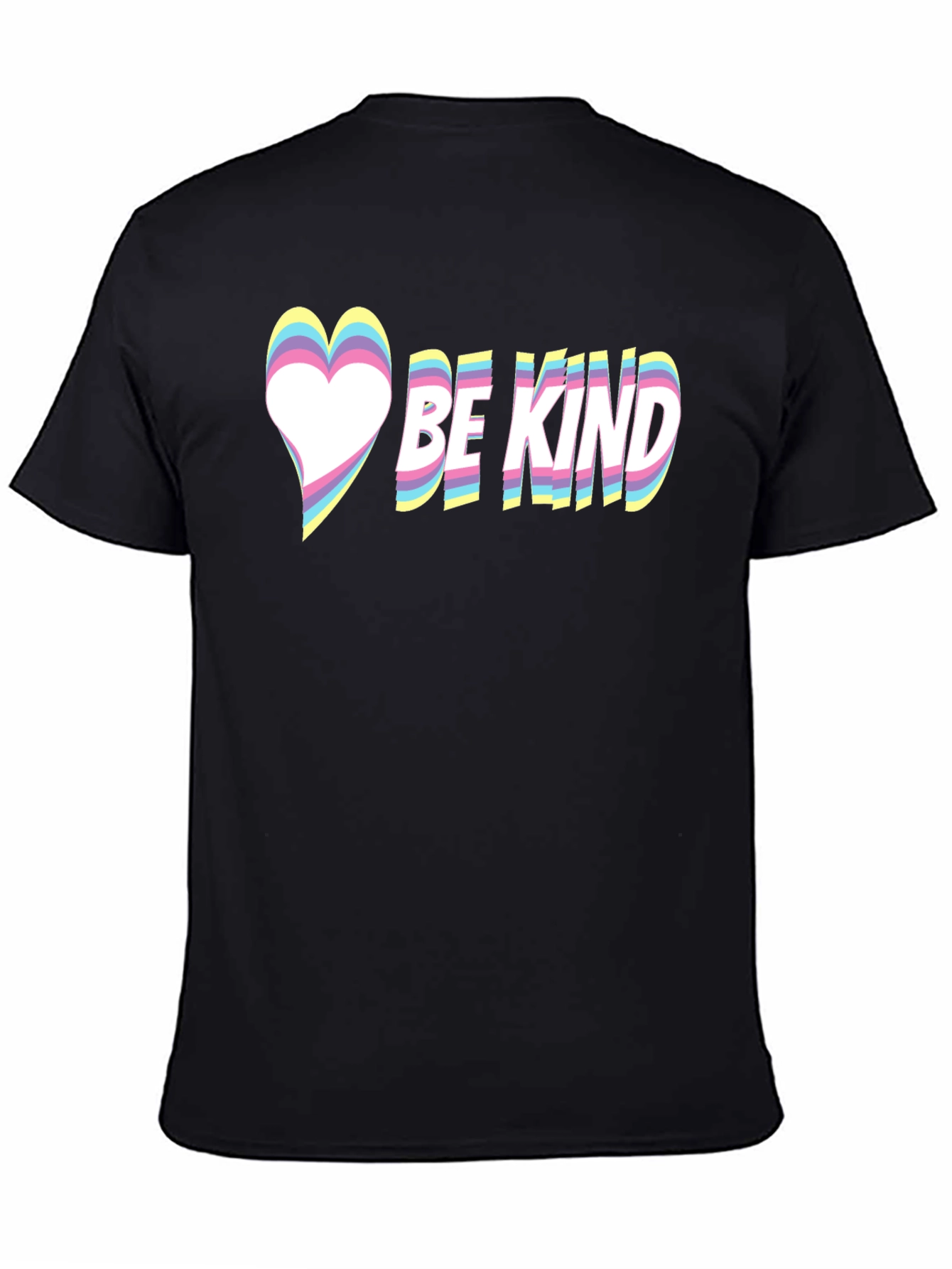 Be Kind Heart Graphic Tee - Black Casual T-Shirt